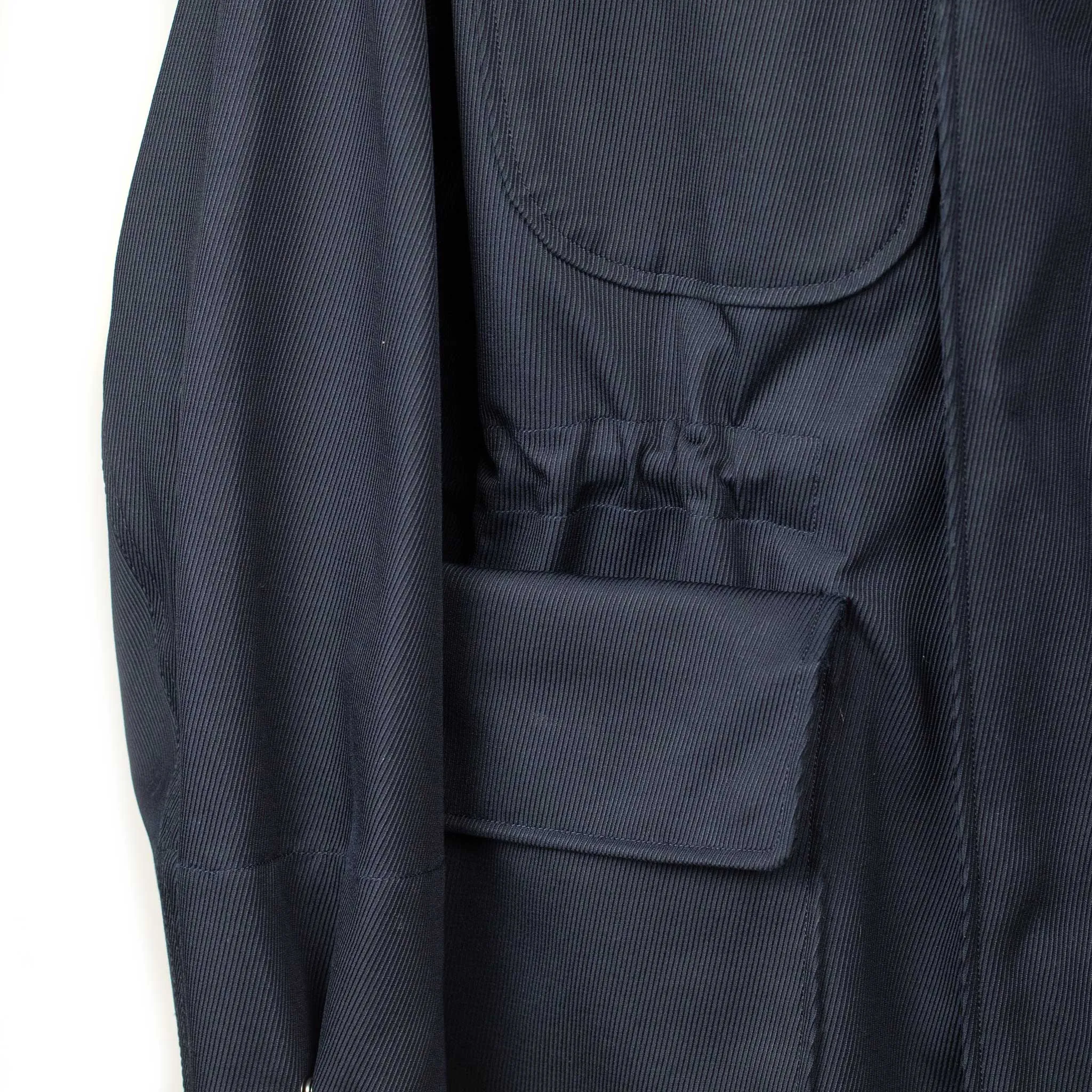 Field jacket in dark navy heavyweight Italian cotton twill