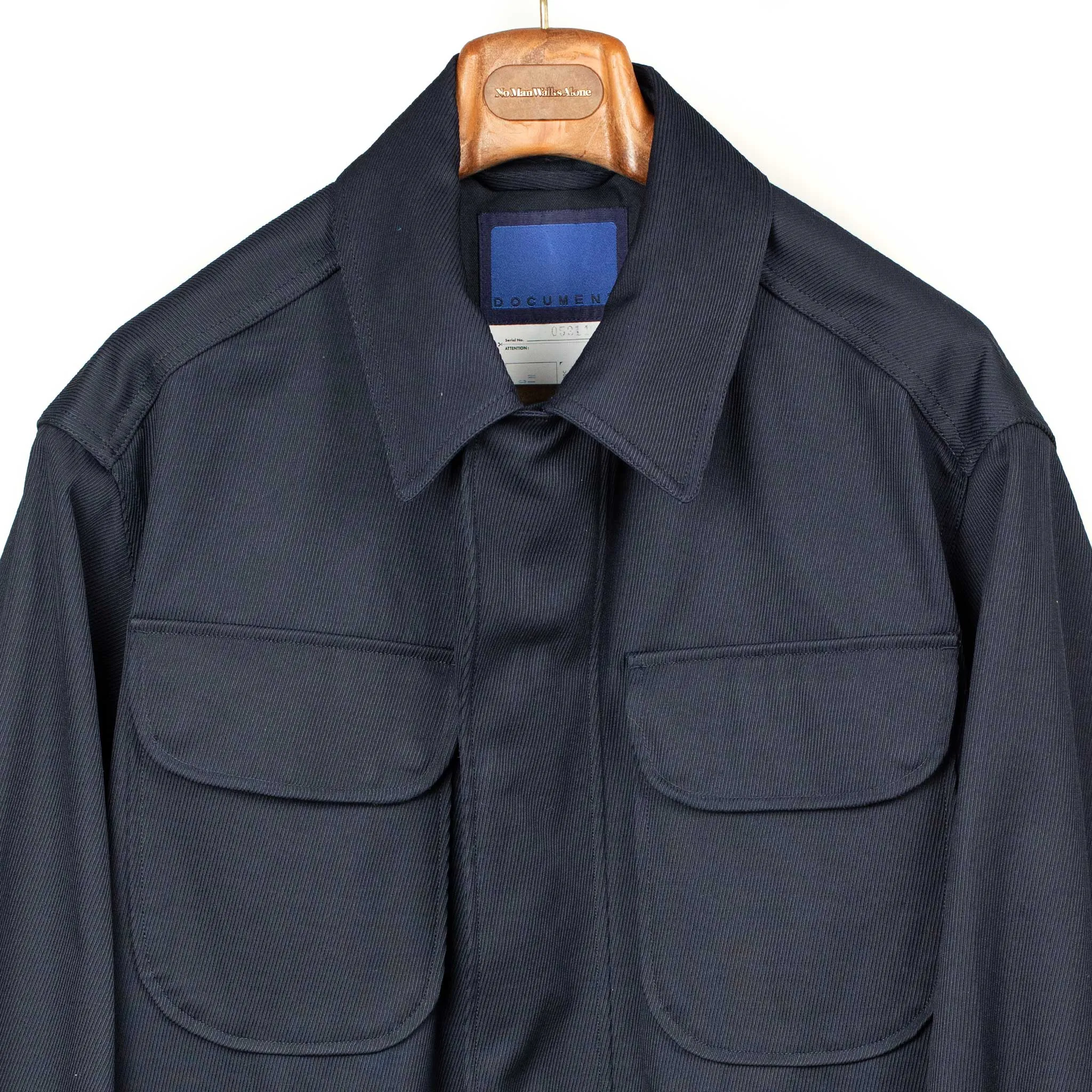 Field jacket in dark navy heavyweight Italian cotton twill