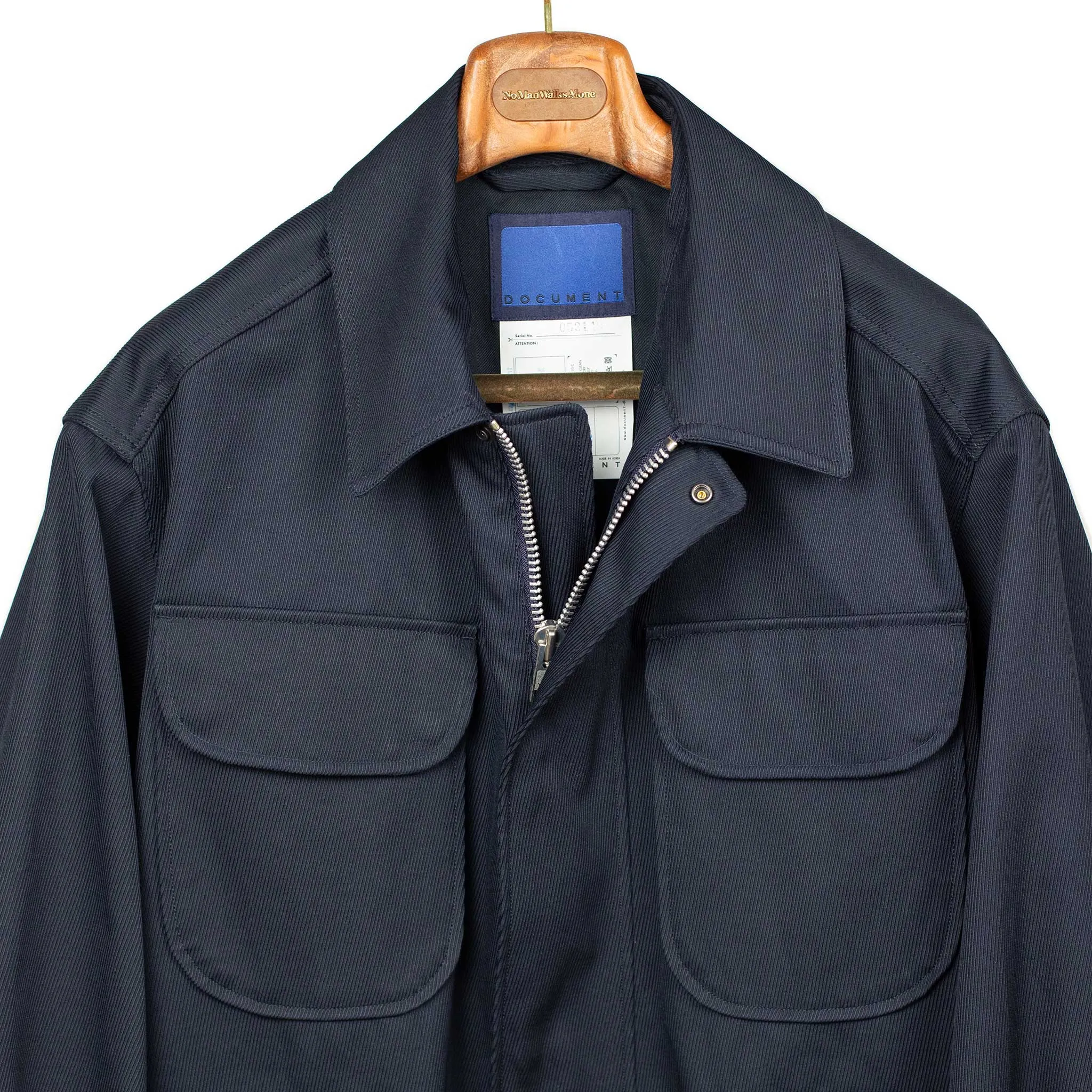Field jacket in dark navy heavyweight Italian cotton twill
