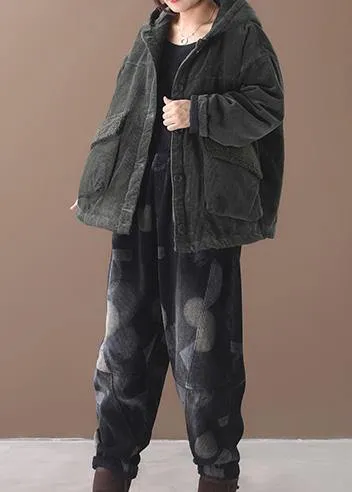 fine plussize snow jackets hooded outwear green short women coats