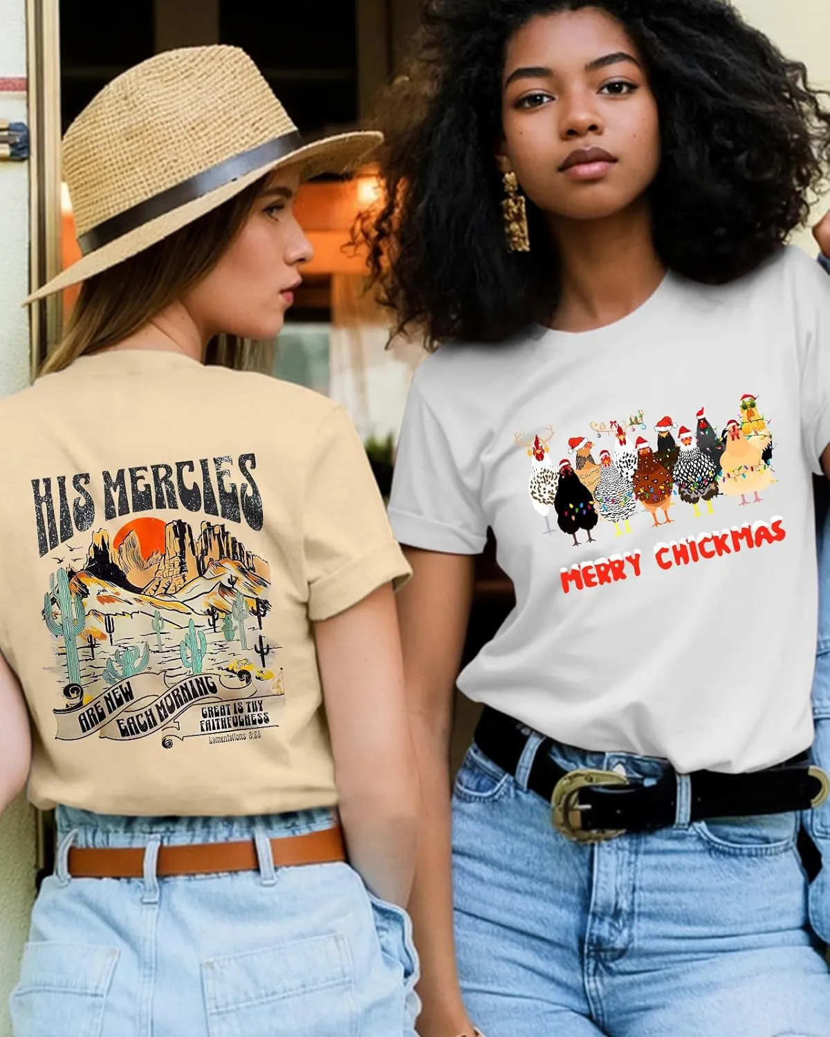 Flafens Graphic Tees T Shirts for Women - Cute Womens T-Shirts Cotton Tshirts Tops Teens Girls