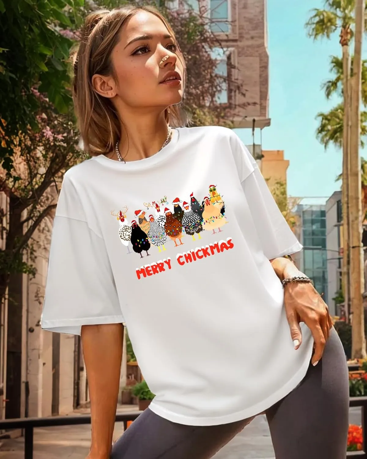 Flafens Graphic Tees T Shirts for Women - Cute Womens T-Shirts Cotton Tshirts Tops Teens Girls