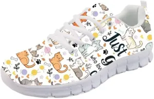 Forchrinse Cat Galaxy Print Walking Shoes Unisex Fashion Sneakers Tennis Running Shoes for Women Men