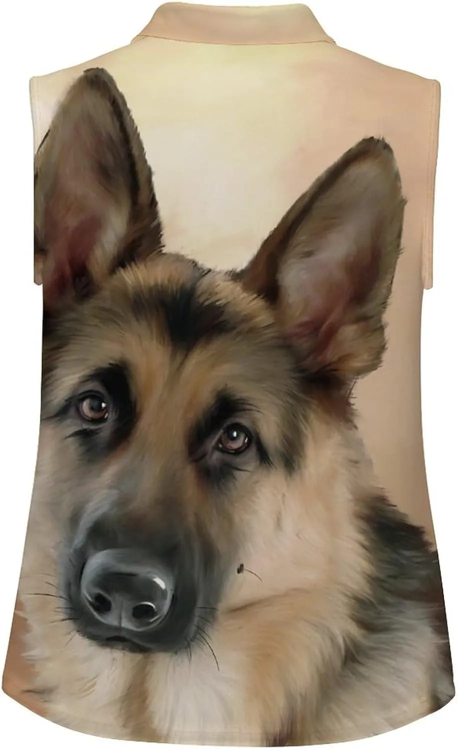 German Shepherd Women's Sleeveless Golf Polo Shirts Athletic Tank Tops