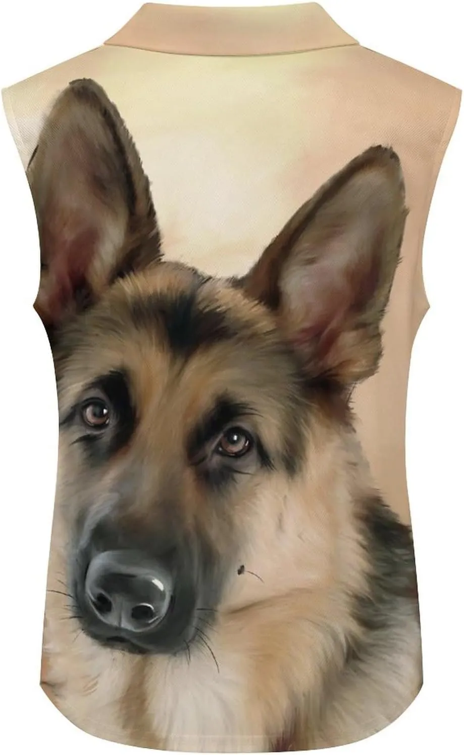 German Shepherd Women's Sleeveless Golf Polo Shirts Athletic Tank Tops