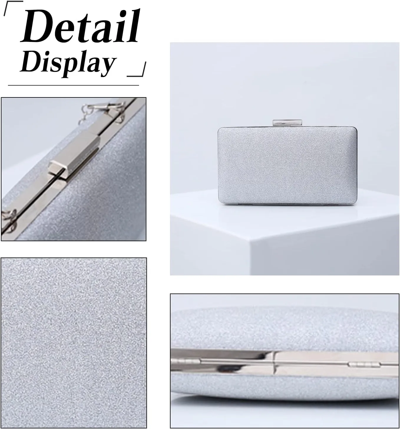 Glitter Evening Clutch Bag Sparkling Sequin Handbag Bridal Wedding Purse Bling Shoulder Bag