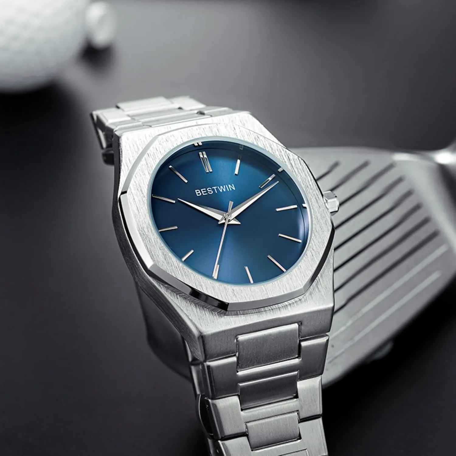 GORBEN Fashion Minimalist Business Men's Wrist Watches for Men Stainless Steel Watch