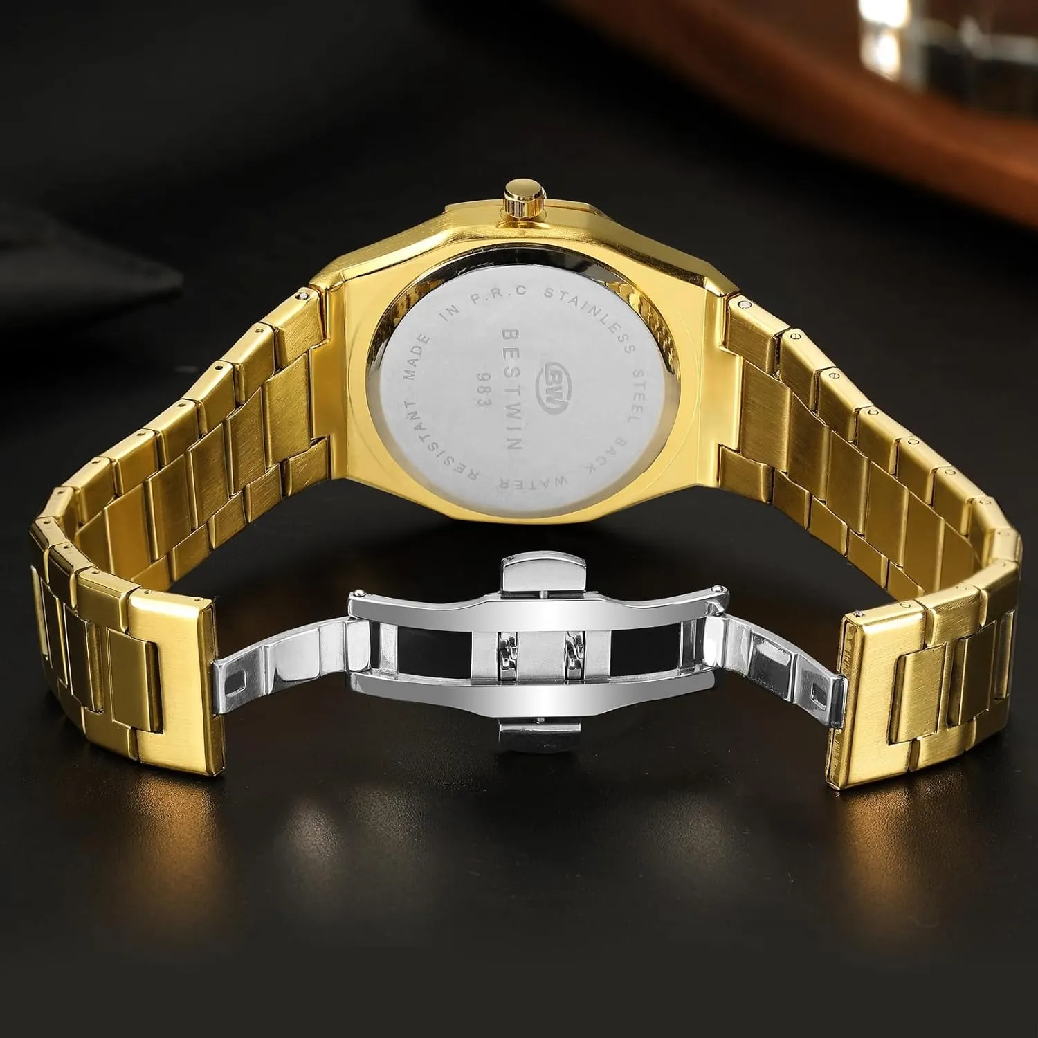 GORBEN Fashion Minimalist Business Men's Wrist Watches for Men Stainless Steel Watch