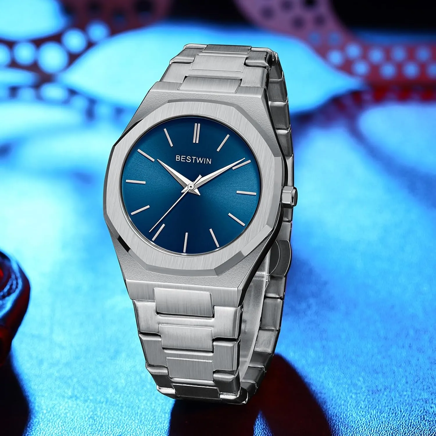 GORBEN Fashion Minimalist Business Men's Wrist Watches for Men Stainless Steel Watch