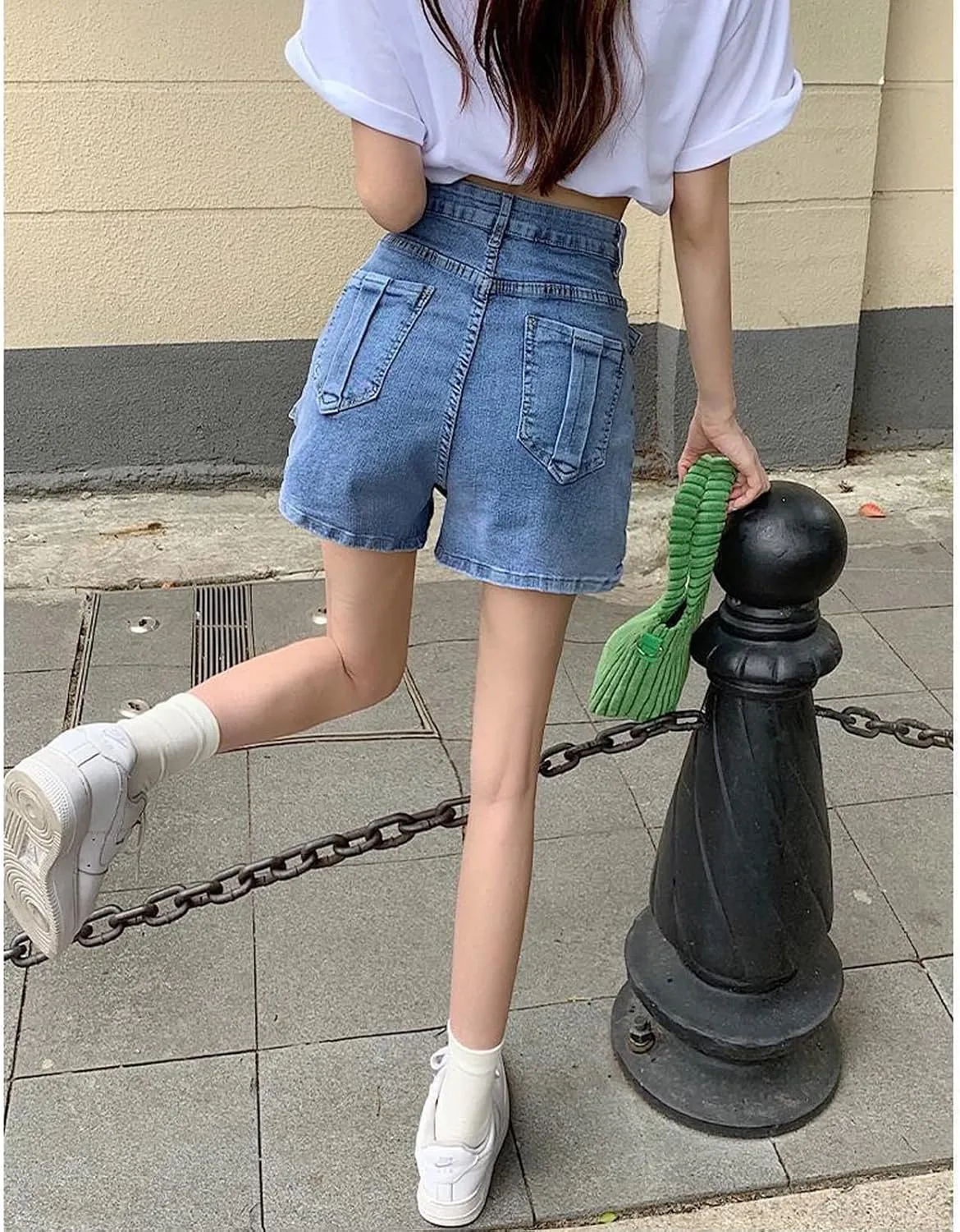 Gothic Denim Shorts Women's high Waisted Buttocks Irregular Shorts Women's Summer Sexy Denim Shorts