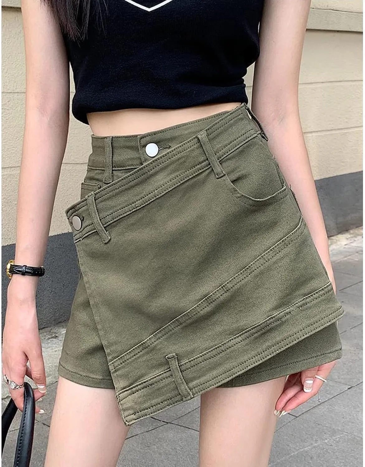 Gothic Denim Shorts Women's high Waisted Buttocks Irregular Shorts Women's Summer Sexy Denim Shorts