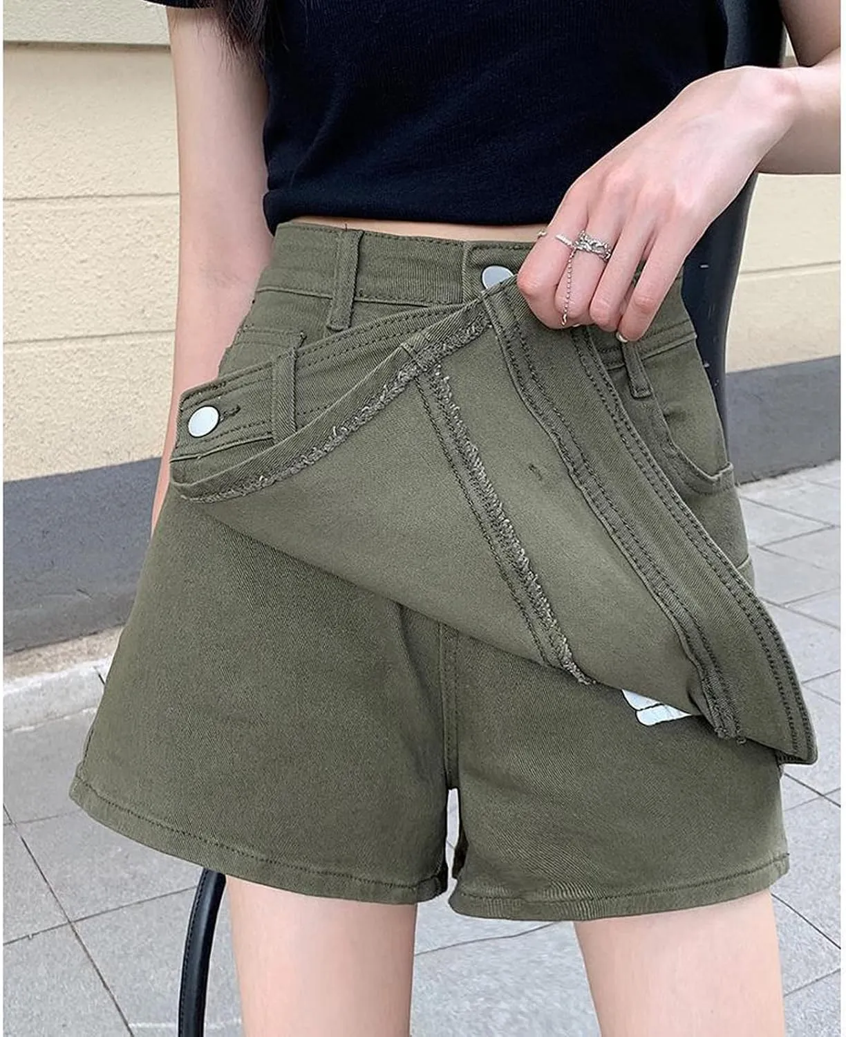 Gothic Denim Shorts Women's high Waisted Buttocks Irregular Shorts Women's Summer Sexy Denim Shorts