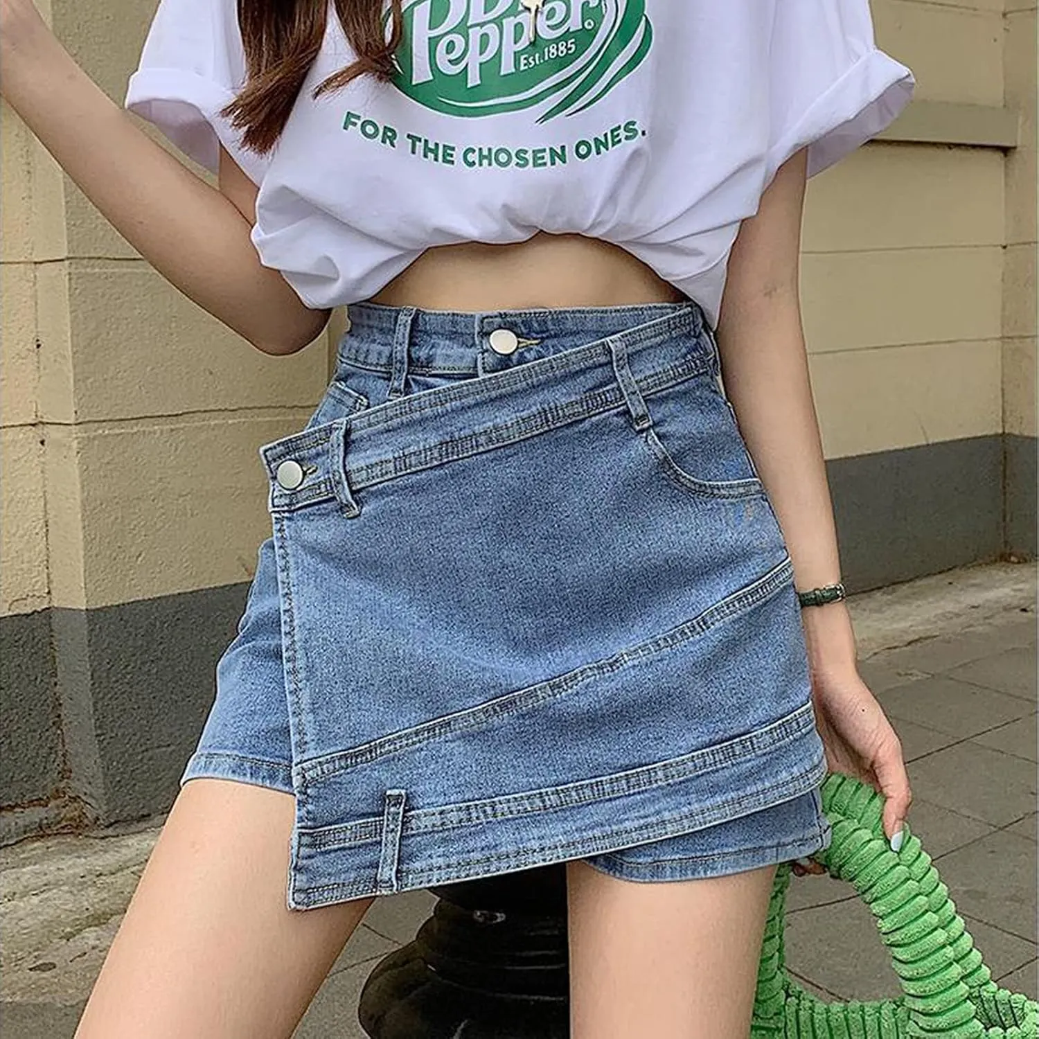 Gothic Denim Shorts Women's high Waisted Buttocks Irregular Shorts Women's Summer Sexy Denim Shorts