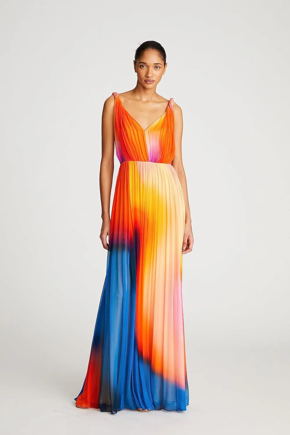 HALSTON Women's Stacia Gown in Crinkle Chiffon