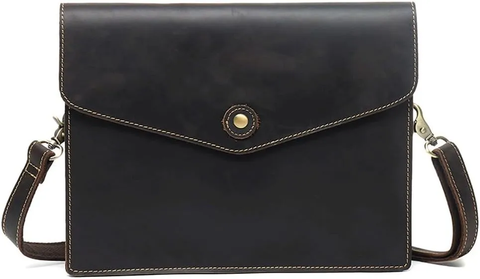 Handmade Cowhide Vintage Crossbody Bag Multi-functional Clutch Messenger Bag