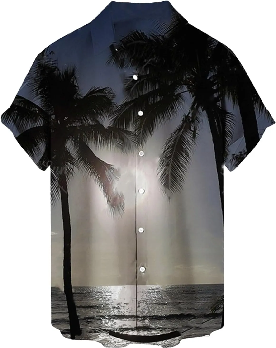 Hawaiian Shirt for Men Beach Shirts Summer Button Down Short Sleeve Palm Tree Vacation Top Cruise Clothes Resort Wear