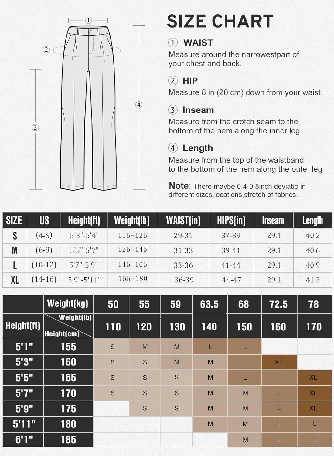 Hiverlay Womens Dress Pants Pleated Wide Leg Business Casual Trousers Dressy Palazzo Pants with Pockets