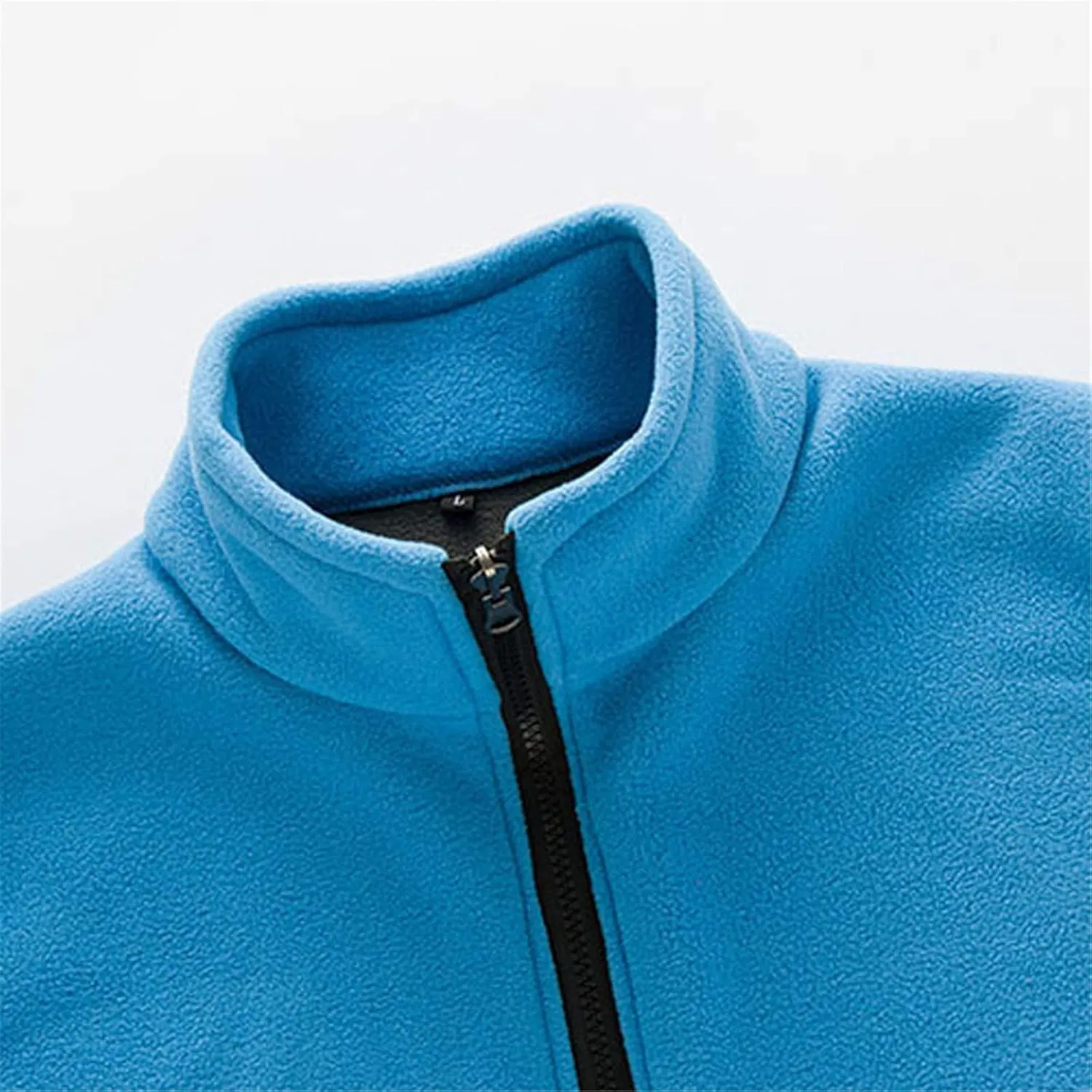 hlysgo Mens Full Zip Fleece Vest, Winter Warm Outdoor Waistcoat Casual Loose Fit Sleeveless Jacket Outerwear with Pockets