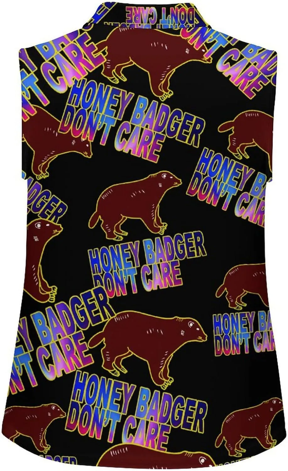 Honey-Badger Don T Care Women's Sleeveless Golf Polo Shirts Athletic Tank Tops