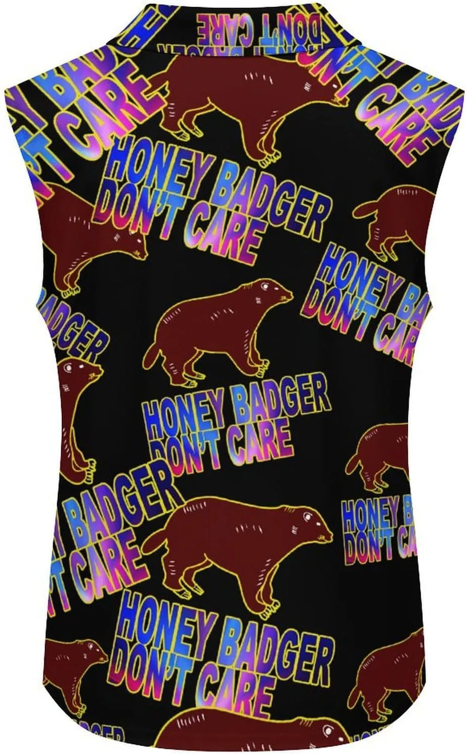 Honey-Badger Don T Care Women's Sleeveless Golf Polo Shirts Athletic Tank Tops