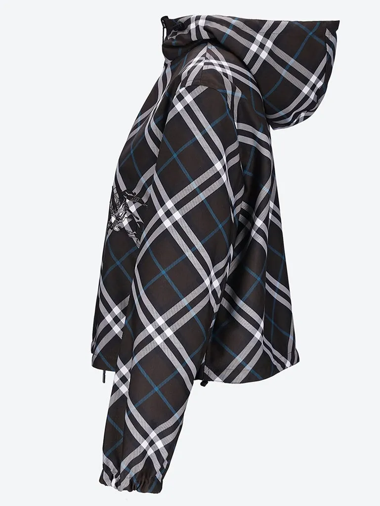 Hooded check jacket