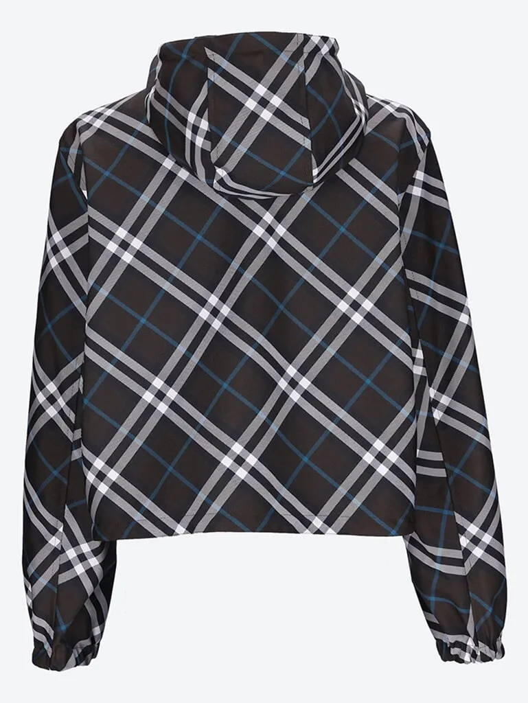 Hooded check jacket