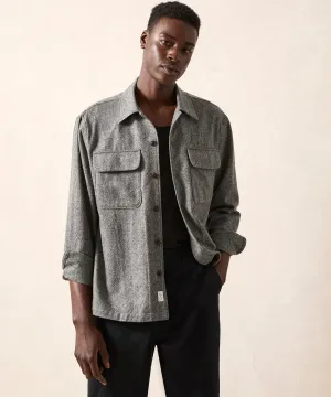 Italian Wool Cashmere Field Shirt in Charcoal