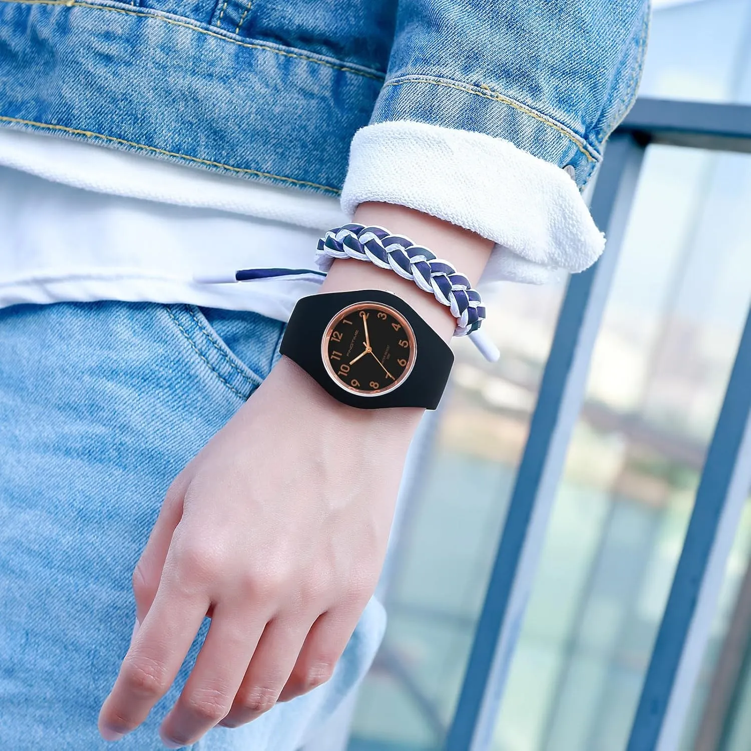 Jelly Womens Watches, Colorful Purple Women's Watch Sport Simple Minimalist Easy Read Dial with Second Hand Ladies Soft Silicone Band Analog Quartz Light