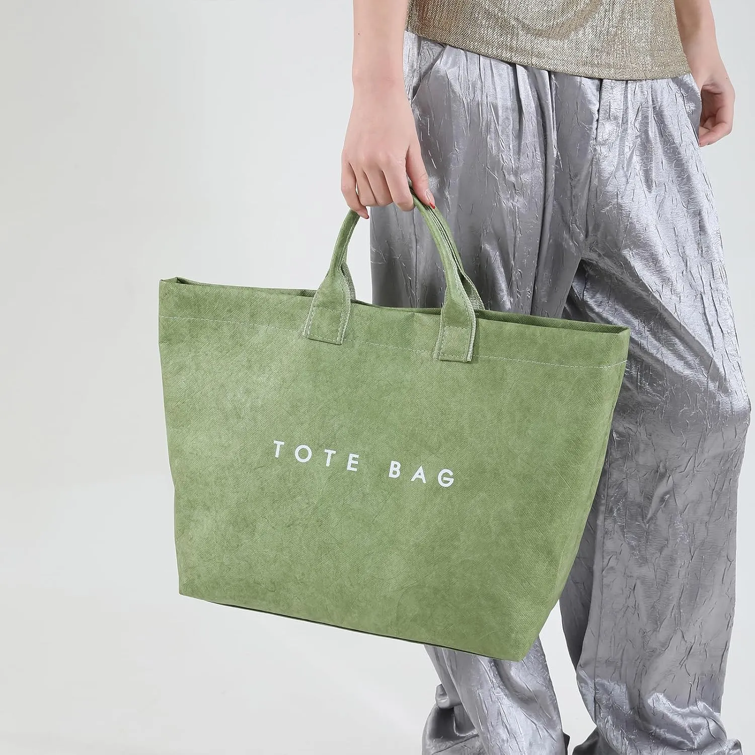 JQAliMOVV Extra Large Tote Bags for Women with Handles Dupont Paper Letters Print Handbag Oversized Tote Bag for Work