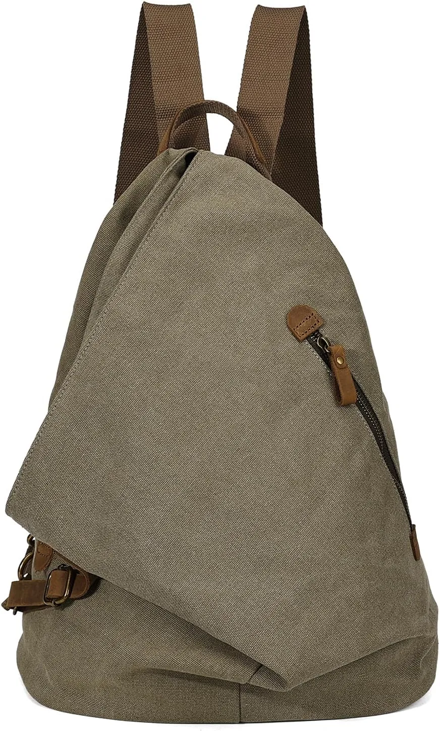 KL928 Canvas Vintage Backpack  Large Casual Daypack Outdoor Travel Rucksack Hiking Backpacks for Men Women
