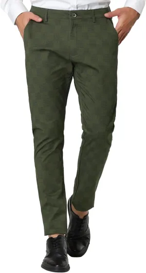 Lars Amadeus Men's Plaid Dress Pants Slim Fit Flat Front Business Check Trousers