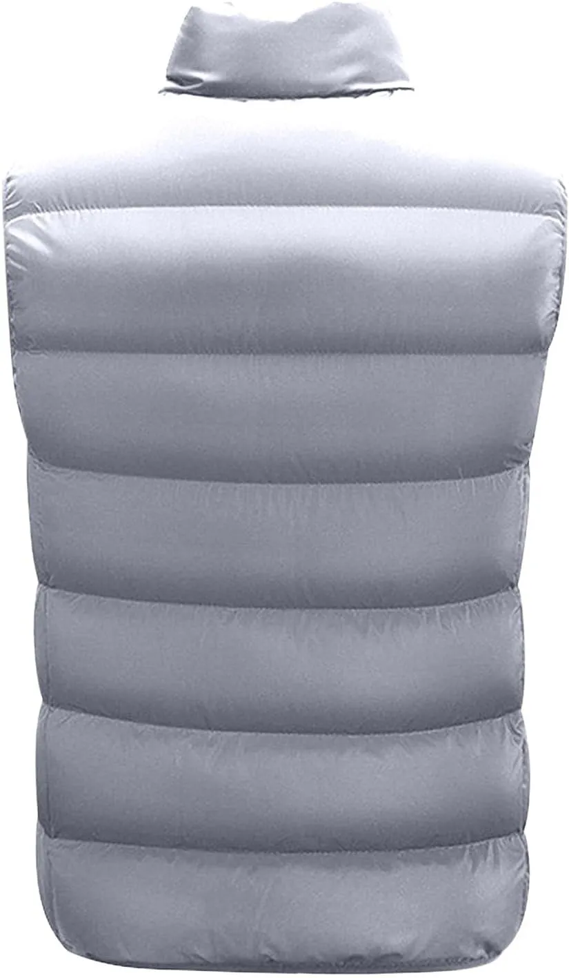 lcziwo Men's Lightweight Puffer Vest Stand Collar zip up sleeveless Jacket Packable warm winter padded Cotton coat