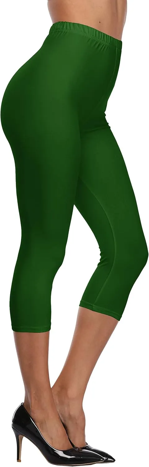 LIGHTBACK Women's Capri Leggings High Waisted Cropped Yoga Pants Workout Capri Stretchy Gym Tights