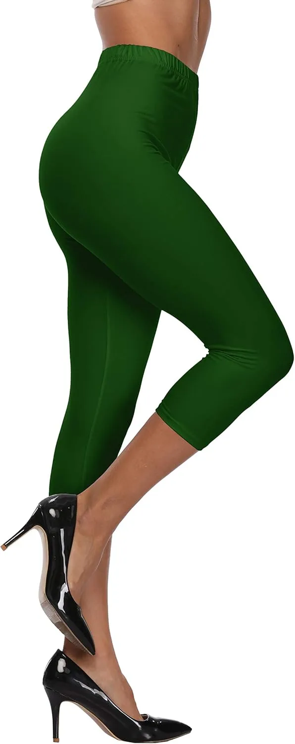 LIGHTBACK Women's Capri Leggings High Waisted Cropped Yoga Pants Workout Capri Stretchy Gym Tights