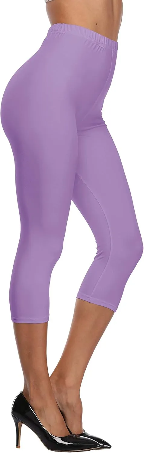 LIGHTBACK Women's Capri Leggings High Waisted Cropped Yoga Pants Workout Capri Stretchy Gym Tights