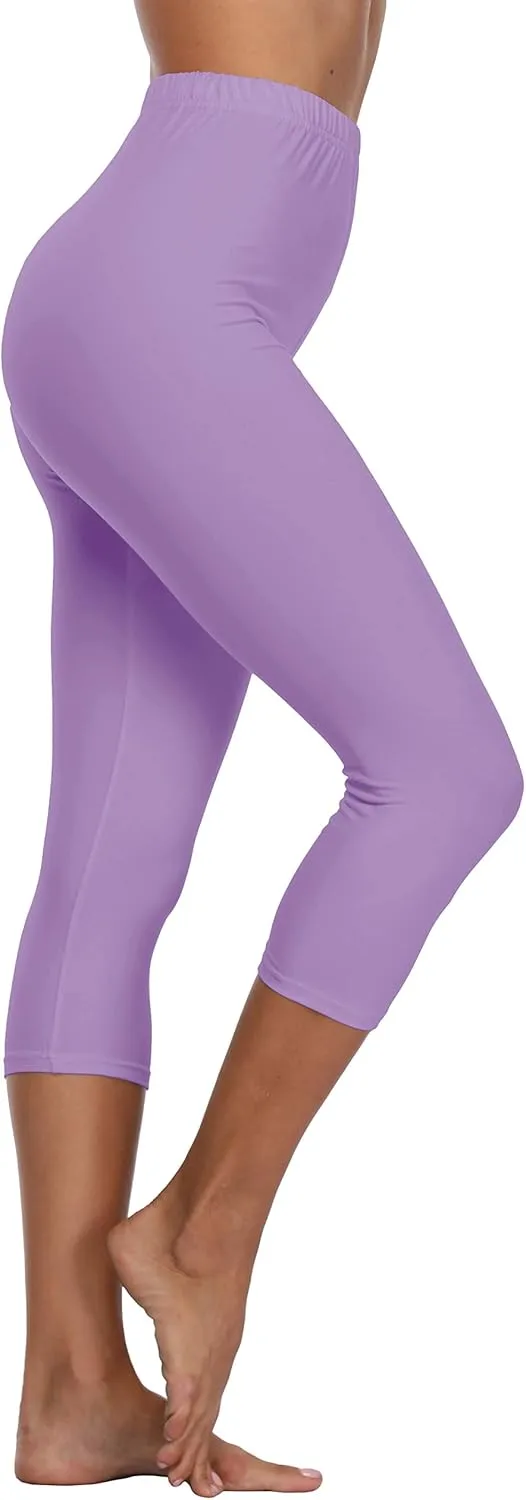 LIGHTBACK Women's Capri Leggings High Waisted Cropped Yoga Pants Workout Capri Stretchy Gym Tights