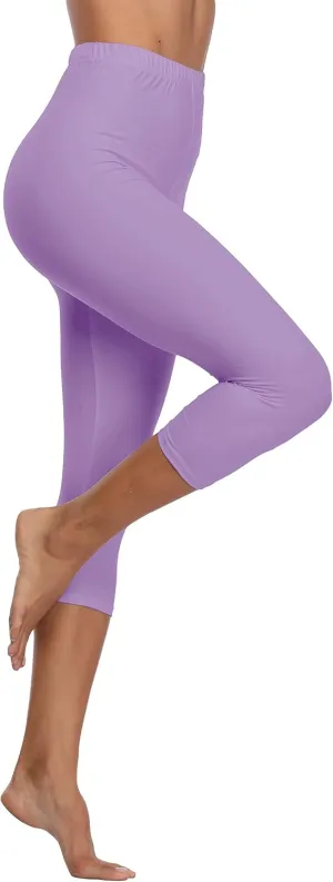 LIGHTBACK Women's Capri Leggings High Waisted Cropped Yoga Pants Workout Capri Stretchy Gym Tights