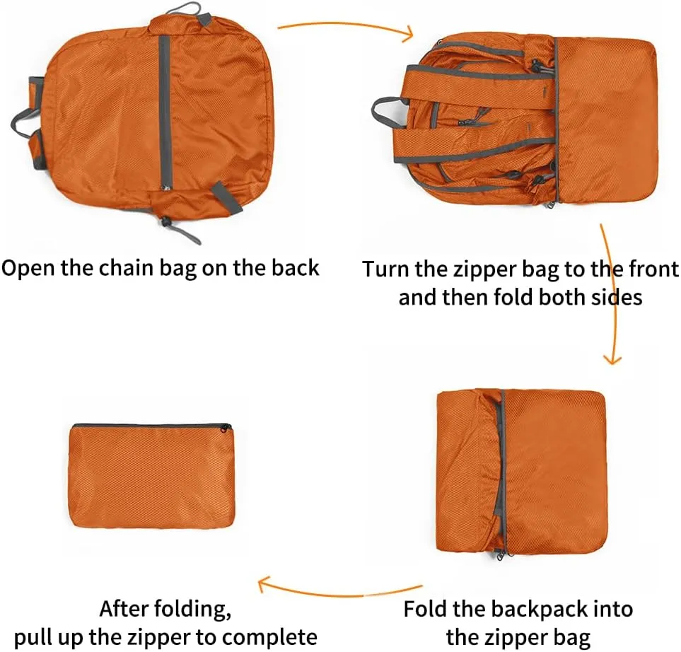Lightweight Packable Foldable Backpack, Hiking backpack,Travel Backpack (Orange)