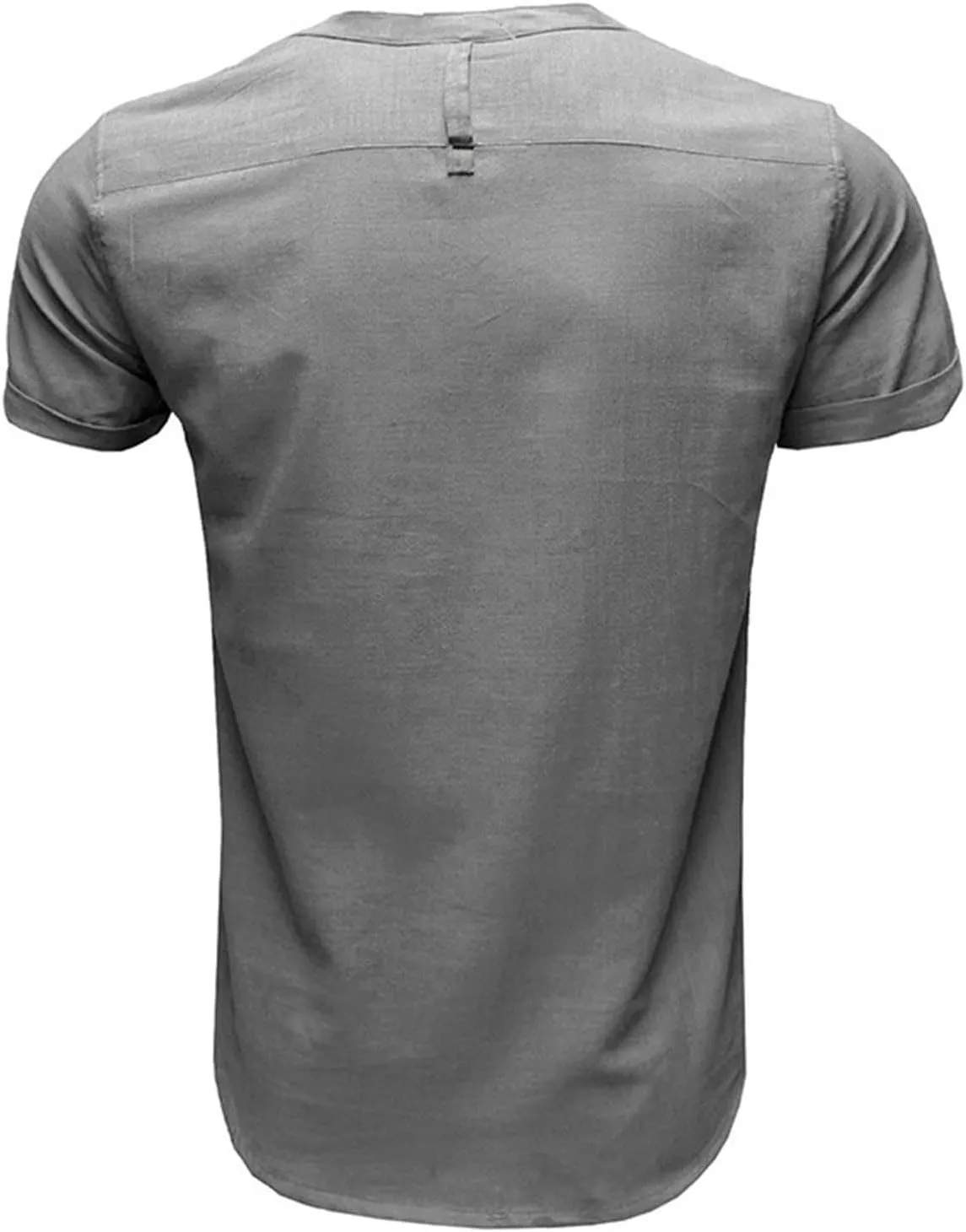 Linen Shirt Men Slim Button Short Sleeve Henley Tees Shirts with Pockets Solid Color Summer Hawaiian Blouses 2025