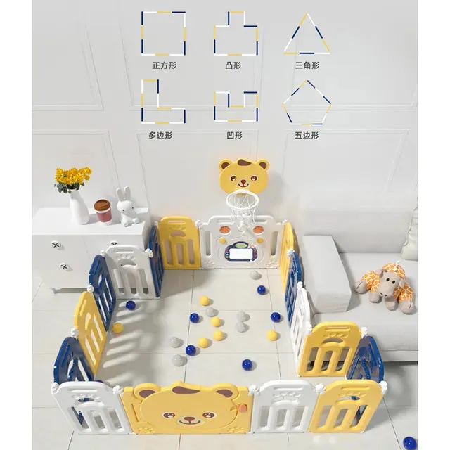 Little Angel Kids Playpen (Yellow) - 163 x 163 x 65 cm