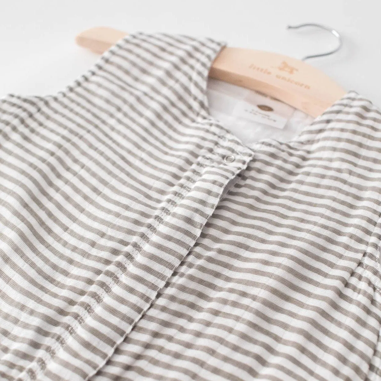 Little Unicorn Cotton Muslin Sleep Bag - Grey Stripe