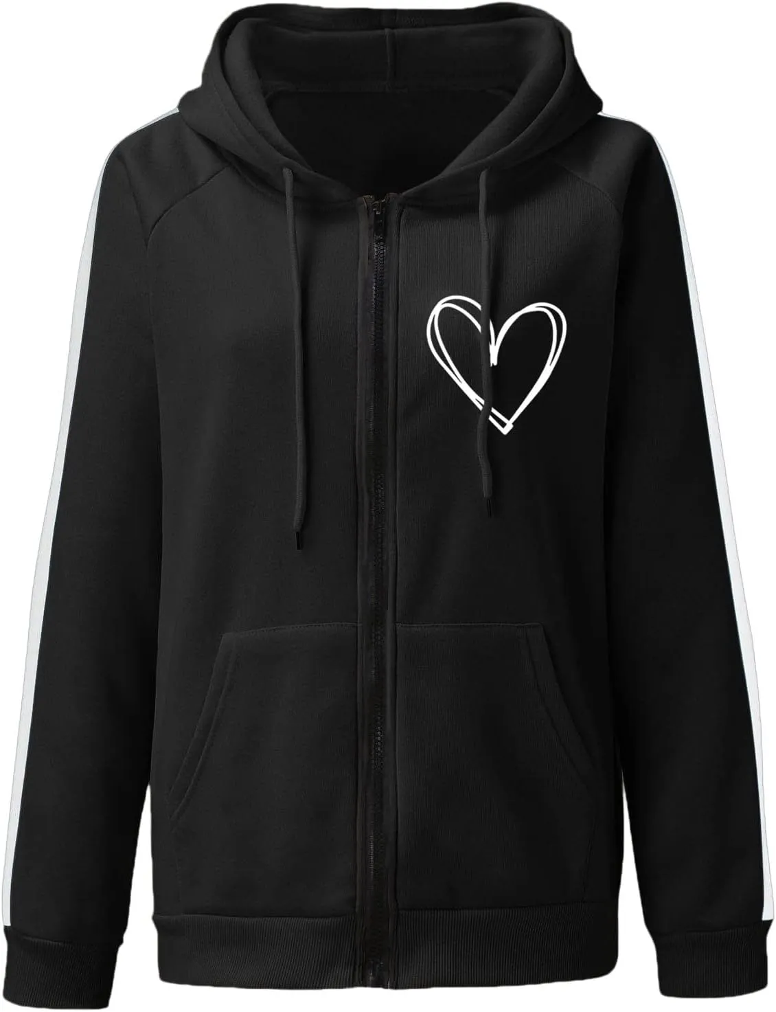 Los Angeles California Jacket for Women Hoodies Full Zip Up Print Pockets Long Sleeve Hooded Sweatshirt Coat Cute Zipper