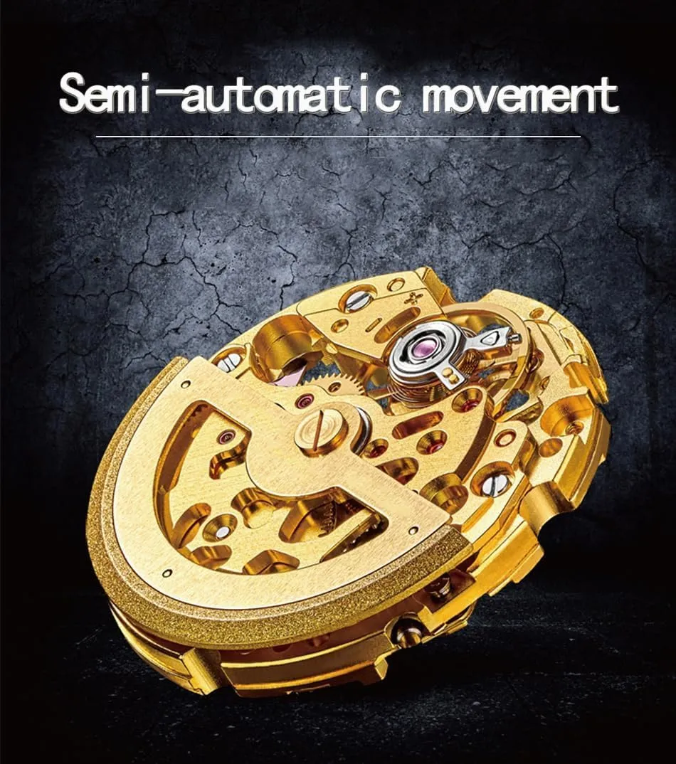 Luxury Men's Watches Fashion Square Dial Automatic Mechanical Watch Leather Hollow-Carved Design Mens Wrist Watch Luminous Waterproof Tourbillon Clock