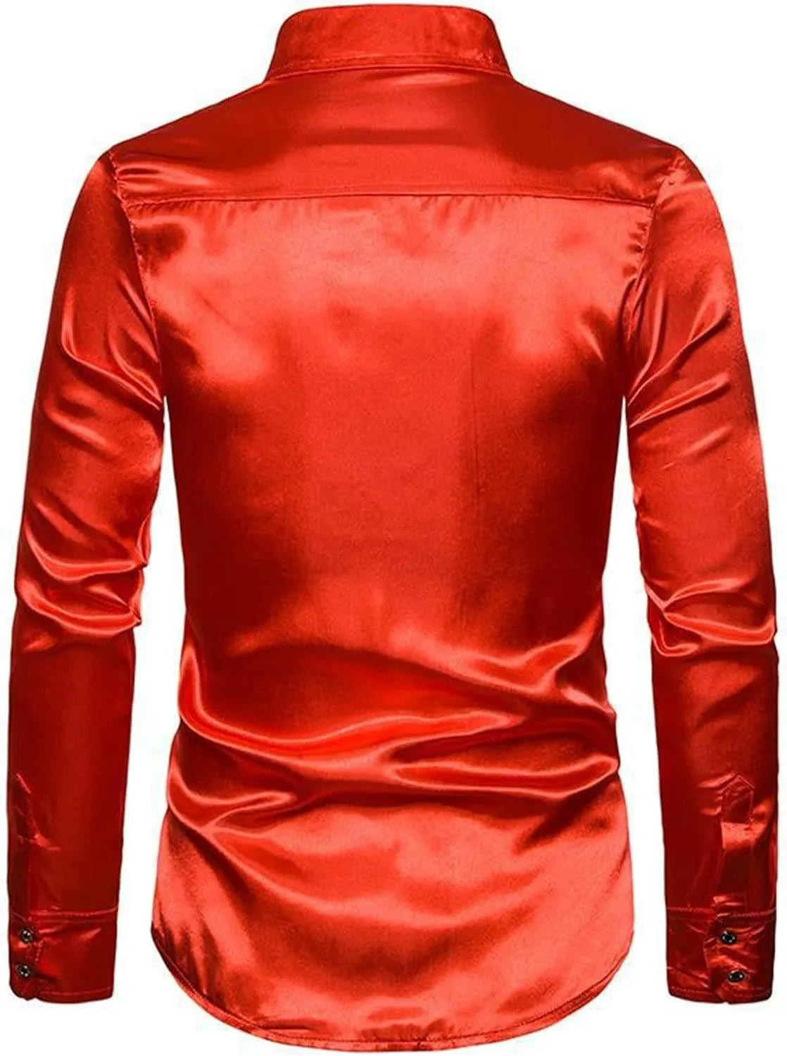 Mardi Gras Shirt for Men Fashion Long Sleeve Button Down Sequin T-Shirt Regular Fit Lapel Neck Nightclub Performance Clothing