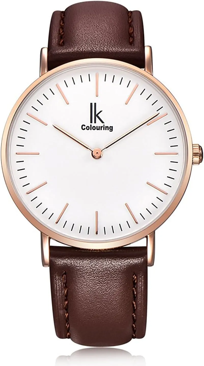 MASTOP Fashion Simple Style Ladies Minimalist Wristwatch Japan Quartz 7.3mm Ultra Thin Leather Wrist Watch