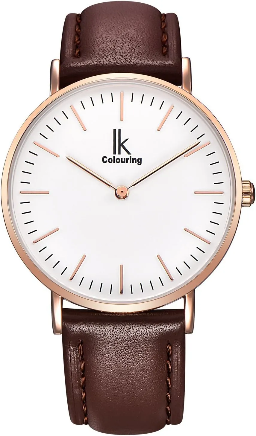 MASTOP Fashion Simple Style Ladies Minimalist Wristwatch Japan Quartz 7.3mm Ultra Thin Leather Wrist Watch