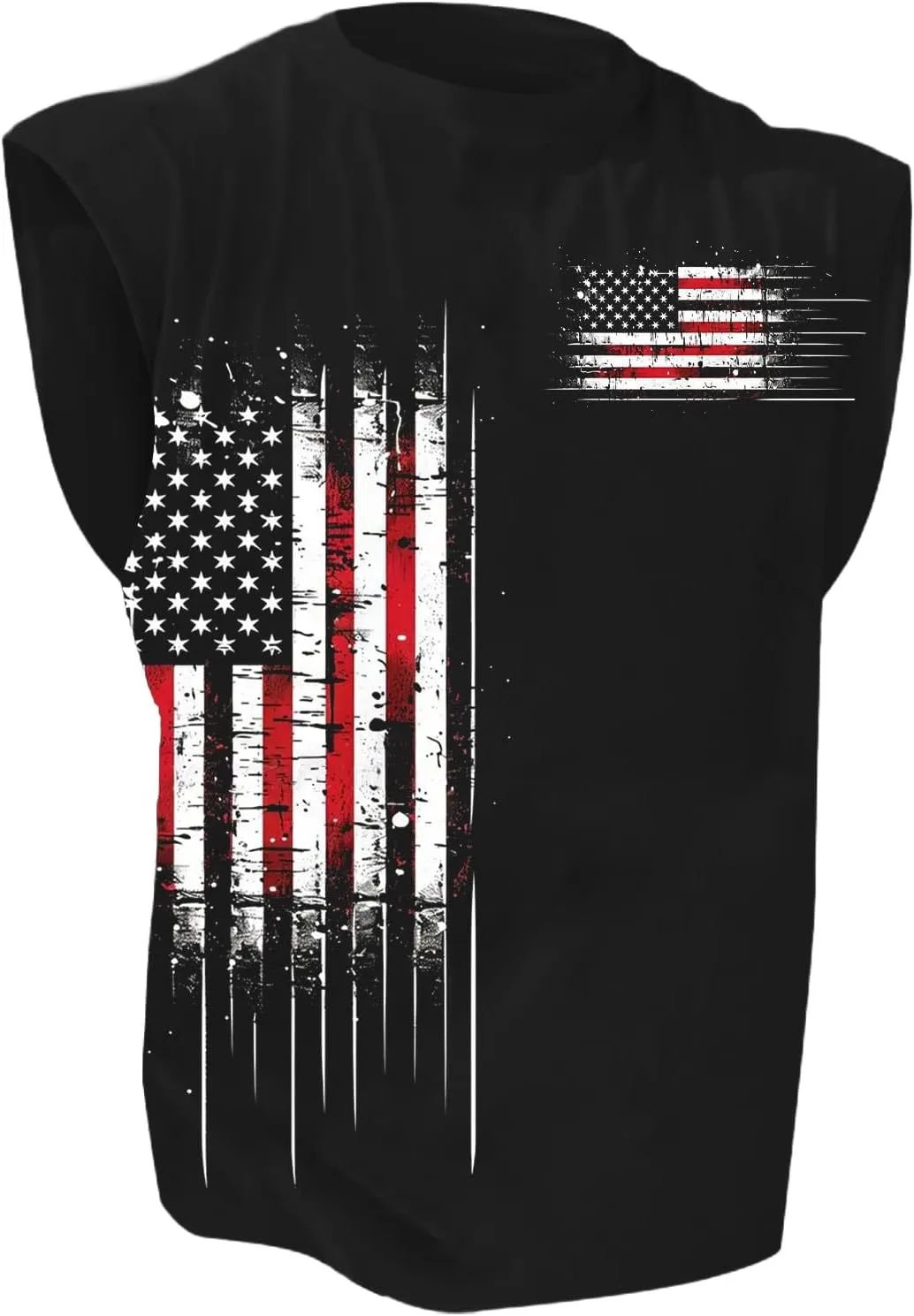 Mens American Flag Graphic Tank Tops Patriotic Muscle Bodybuilding Sleeveless Shirts Casual Indepedence Day Tees
