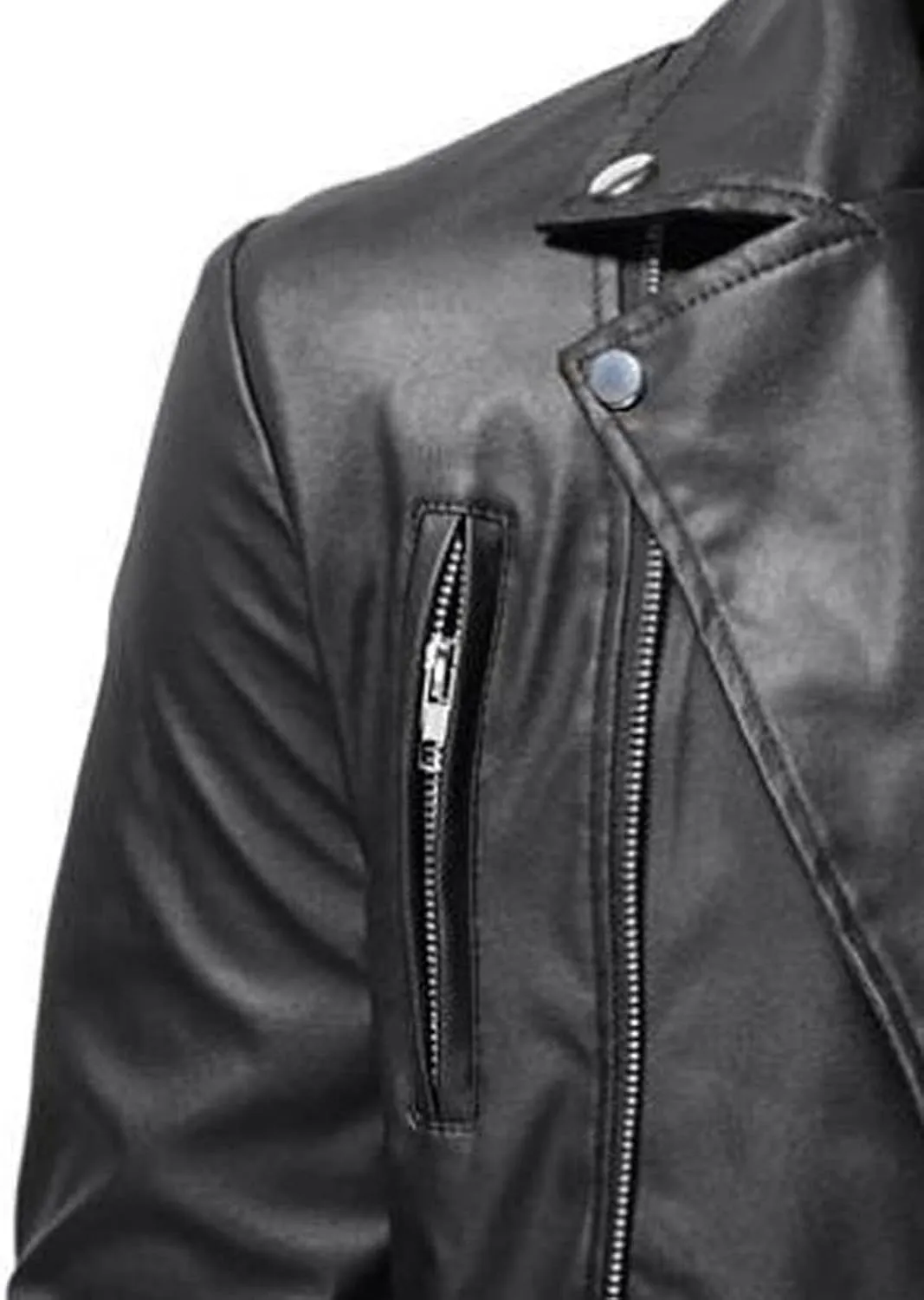 Men's Casual Lapel Faux Leather Jackets Zip-Up Motorcycle Bomber Jacket Plus Size Cardigan Coats Slim Outwear