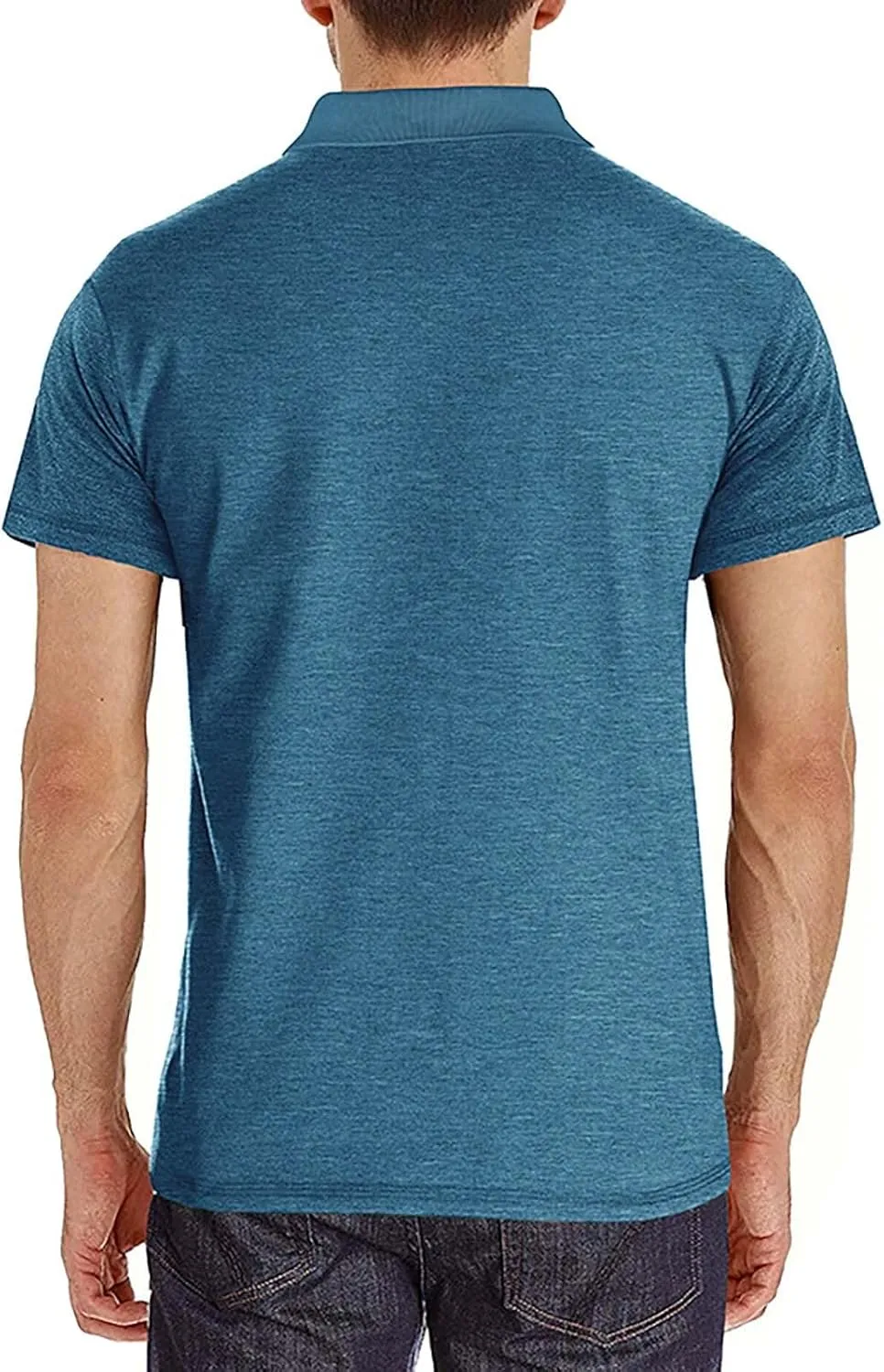 Men's Casual Polo Shirts Classic Cotton Short/Long Sleeve Button Tshirts Regular Fit Vintage Solid Basic Golf Shirts