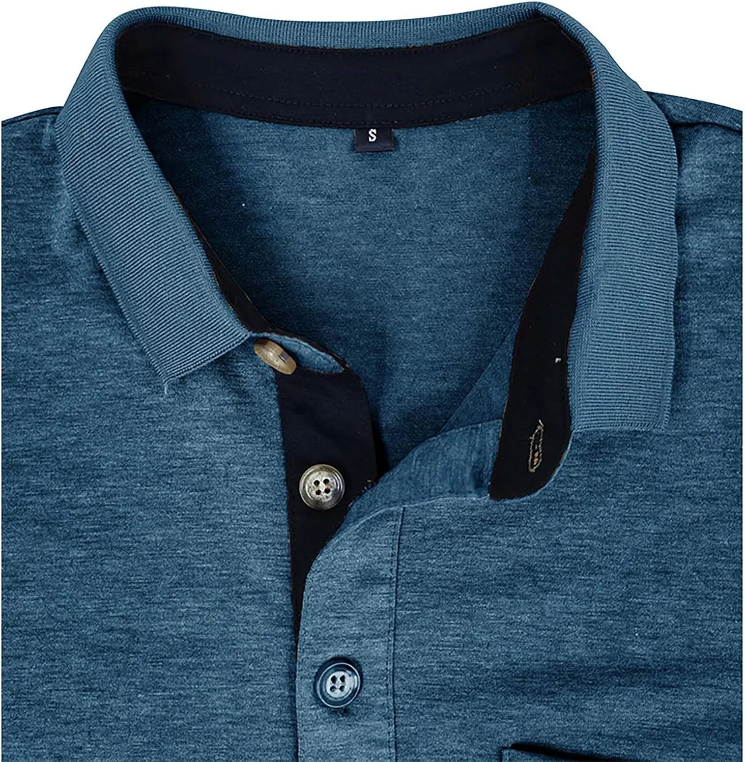 Men's Casual Polo Shirts Classic Cotton Short/Long Sleeve Button Tshirts Regular Fit Vintage Solid Basic Golf Shirts
